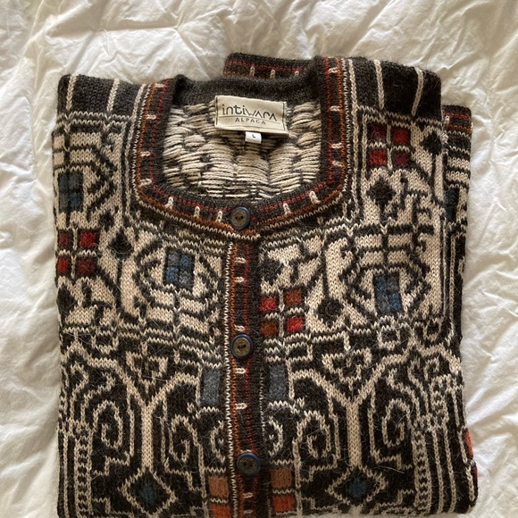 Vintage Intiwara Alpaca Cardigan Sweater - Picture 1 of 9